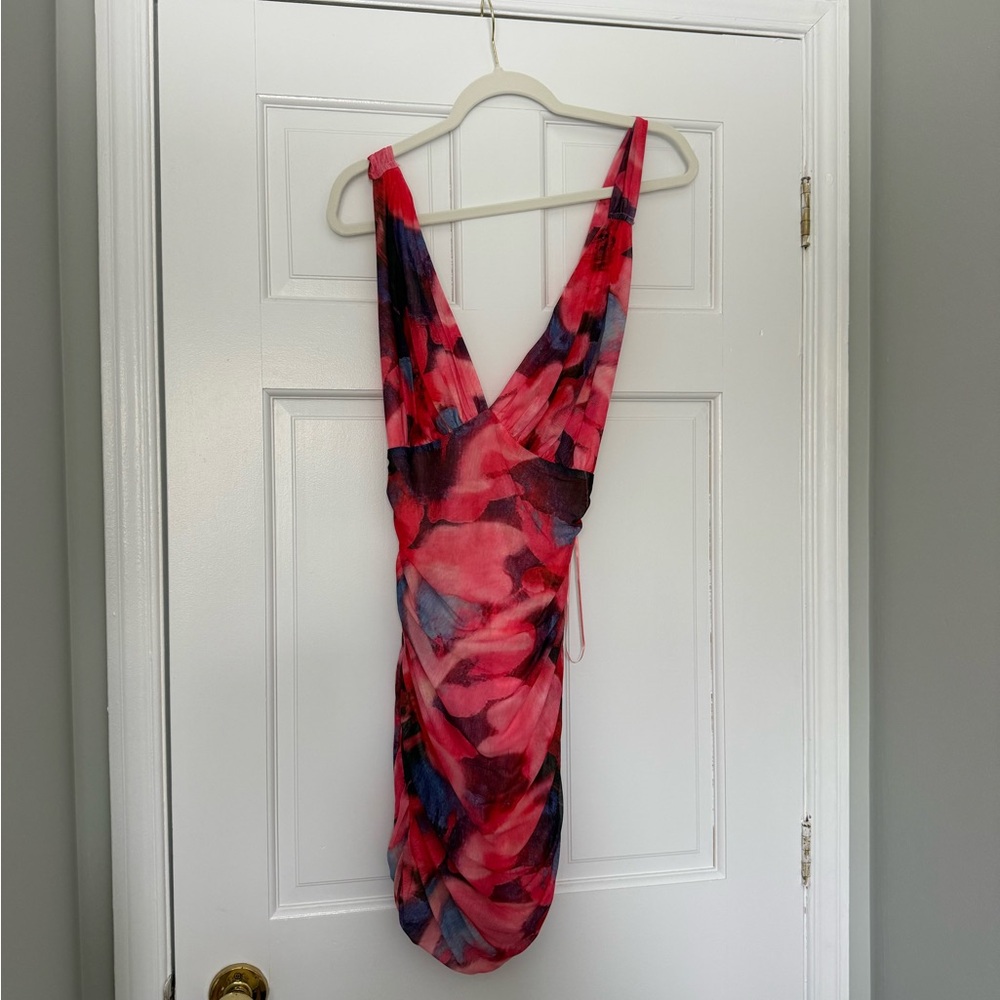 privy Pink Red Blue Floral One-Piece Dress